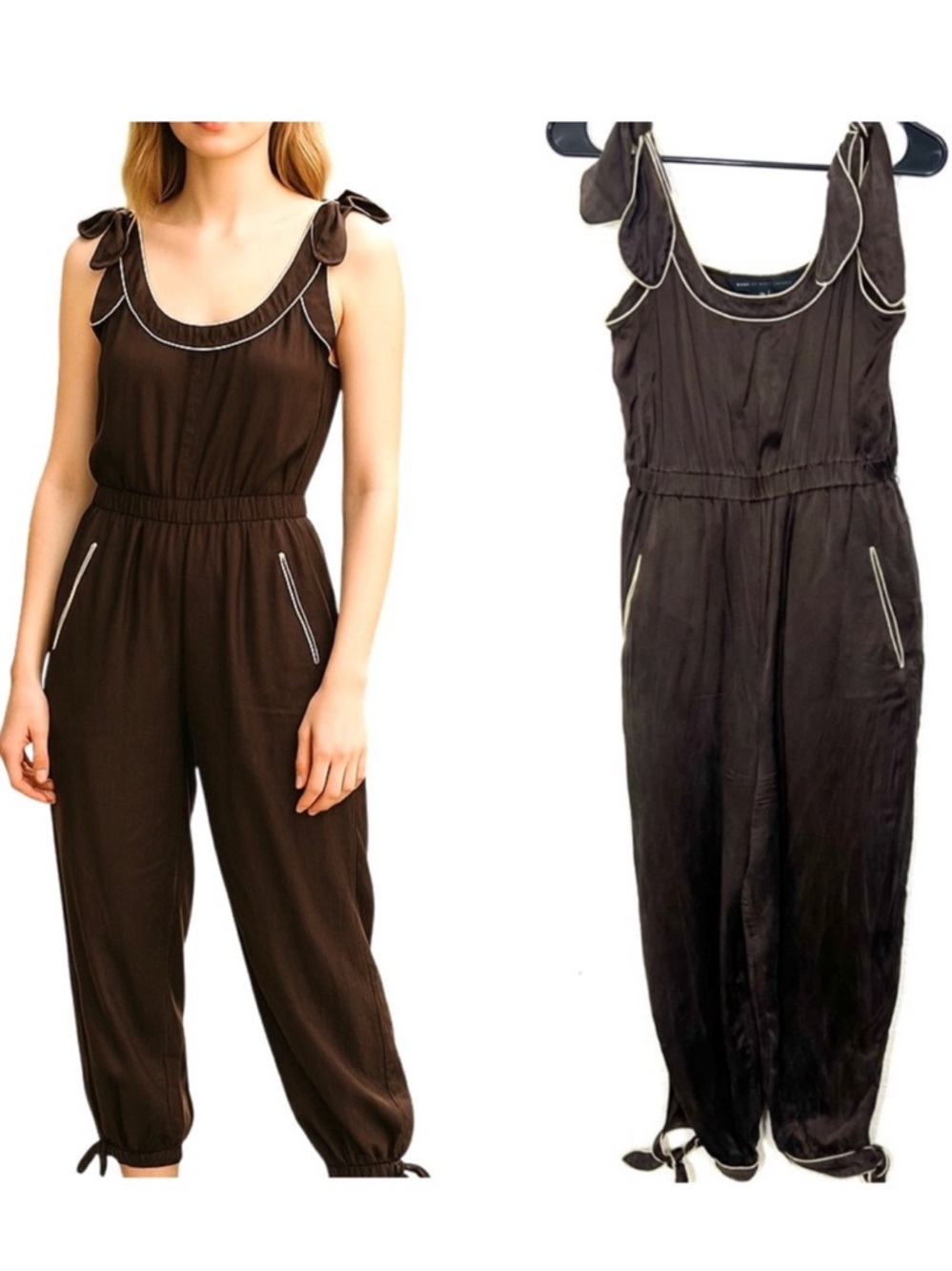 Marc By Marc Jacob’s Chocolate Brown Silk Jumpsuit Size XS